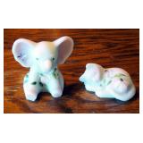 Fenton Lotus Mist Burmese, Elephant 4" "Whispering Wings", #1029/3500 And Lotus Mist Burmese Sleepin