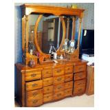 Rock City, Sold Wood 11 Drawer Dresser With Mirror, 78" x 64" x 18"