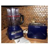 Kitchen-aid 2 Slice Toaster, Kitchen-aid Food Processor, Model #KFP1355BU With Manual