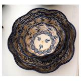 Temp-tations Presentable Ovenware By Tara. Old World Mixing Bowls W/Lids Qty. 3 And Ruffled Servings