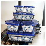 Temp-tations Presentable Ovenware By Tara. Old World Casserole Dishes W/ Lids & Trays Qty. 4 And Squ