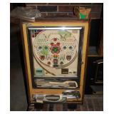 Super DX Nishjine Mechanical Pachinko Machine In Wood Case With Extra Steel Balls, 37" x 22"