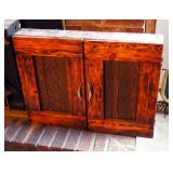 Dart Board, Assorted Darts And Hand Made Wood Case 25" x 27"