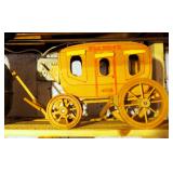 Brass Union Pacific Rail Road Spittoon And Wells Fargo Wood Model Stage Coach