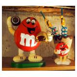 M&M Collectibles Including Candy Dispensers, Figurines, Ceramics, Wrist Watch, Hot Rod Cars And Shel