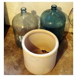 Pittsburg Pottery Company #5 Crock 5 Gal. Glass Water Jugs Qty. 2