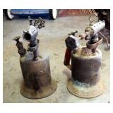 Vintage Clayton And Lambert Manufacturing Kerosene Blow Torches With Wood Handles Qty. 2