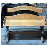 Buckboard Bench Seat Marked Rutlander, Kansas, 31"H x 42"W x 18"D