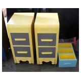 Mid Century Waterfall Front Chalk Painted Night Stands Qty 2 And Custom Chalk Painted Drawer Shelf