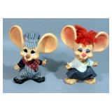 Vintage Huron Products Co Big Eared Mouse Vinyl Banks Qty 2, Male Sante Fe RR Engineer