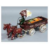 Reproduction Fruit & Veggie Horse Drawn Cart And Sunflower Door Stop