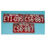 Missouri 200 Years Memorial License Tags Qty 3, 77 March And April 77