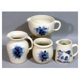Yesteryears Hand Turned Pottery, Marshall, Texas Pitchers, Qty 4