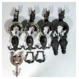 Cast Iron Horse And Horse Shoe Wall Decor, Qty 10