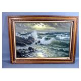 Mody Kersten Original Oil on Canvas Seascape Painting, Framed, 44"W x 32"H