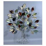 Curtis Jere Style Metal Leaves Wall Decor, 38" x 29"