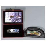 Museum Art Collectibles Knife in Zippered Case And Bear Picture Knife In Decorative Display Box