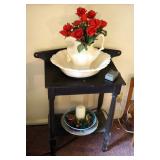 Ceramic Wash Basin And Pitcher With Stand And More