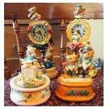 Assorted Bear Themed Snow Globes And Figurines, 12 Total Pieces