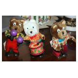 Russ Vintage Musical, Wind-Up Bears, 6" Tall, Qty 3
