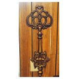 Large Framed Print "Golden Surf" By Artist Robert Wood, 29" x 52,5" And Large Decorative Metal Key