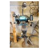Black And Decker Bench Grinder Model 9716, Mounted On Custom Steel Pedestal
