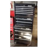Craftsman Two Piece Tool Box On Wheels 60"H x 26.5" x 18" With Keys And Contents, Wrenches, Sockets,