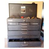 US General Tool Box Top Chest And Key With Contents, Screw Drivers, Sockets, Wrenches And More