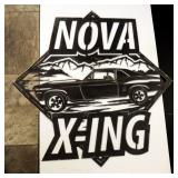 Plasma Cut Steel Wall Art, Nova X-ing Sign, 24"H x 24"W