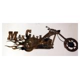 Plasma Cut Steel Wall Art, Man Cave Motorcycle 12"H x 30"L