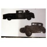 Plasma Cut Steel Wall Art, Hot Rod Car 9"H x 16"L And Truck 7"H x 20"