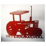 Plasma Cut Steel Wall Art, International Tractor 22.5"H x 27.5"