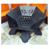Six Sided Plasma Cut Steel Fire Pit With American Eagle 21"H x 42" x 36"