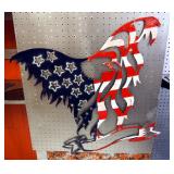 Plasma Cut Steel Wall Art, Eagle And Flag 28"H x 28"