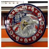 Plasma Cut Steel Wall Art, American Eagle Clock 22"Dia