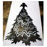 Plasma Cut Steel Wall Art, Christmas Tree 48" x 31"
