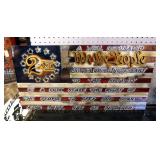 Plasma Cut Steel Wall Art, Second Amendment Flag 16" x 331"