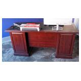 6 Drawer Executive Desk With Formica Inlay 31" x 65.5