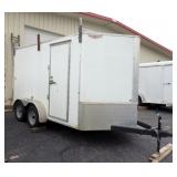 2017 Novae Corp. H&H CA Series Flat Top V-Nose Cargo Trailer, Side Escape Door, LED Taillights, Inte