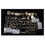 Large Assortment Costume Rings, Some With Stones, Many Bands, Approx Qty 65