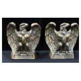 Vintage Brass Eagle "1776" Bookends Marked Colonial Virginia 1965 And Hampton VA On Back
