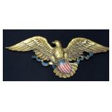 American Eagle Vintage Syroco Shield Patriotic Banner Wall Plaque 45" x 16" #3762