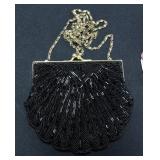 Beaded Black Clam Shell Evening Bag, White Pearl Studded Evening Clutch, Silver Sequin Clutch And Mo
