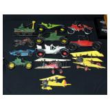 Vintage Cast Metal Wall Art, Cars, Planes, Motorcycle And Train Engine, Qty 12