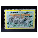 Louis Marx Fighting Knights Tin Litho Carry-All Action Play Set With Action Figures