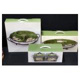 Italian Style Antipasto Set Includes Tray, Bowl And Lidded Condiments, All New In Box, Qty 3