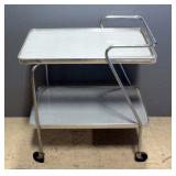 Mid-Century Modern Metal Rolling Tea Cart