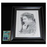 Elvis Presley In Letterism By Carl M. Rupert Produced For Graceland 2003 Framed And Matted Print 23.