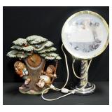 Kay Boulting 1984 Ceramic Clock And Lighted Make Up Mirror