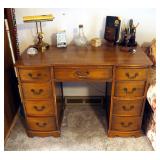 9 Drawer, Solid Wood Desk Contents Included, 30" x 42.5" x 20.5"